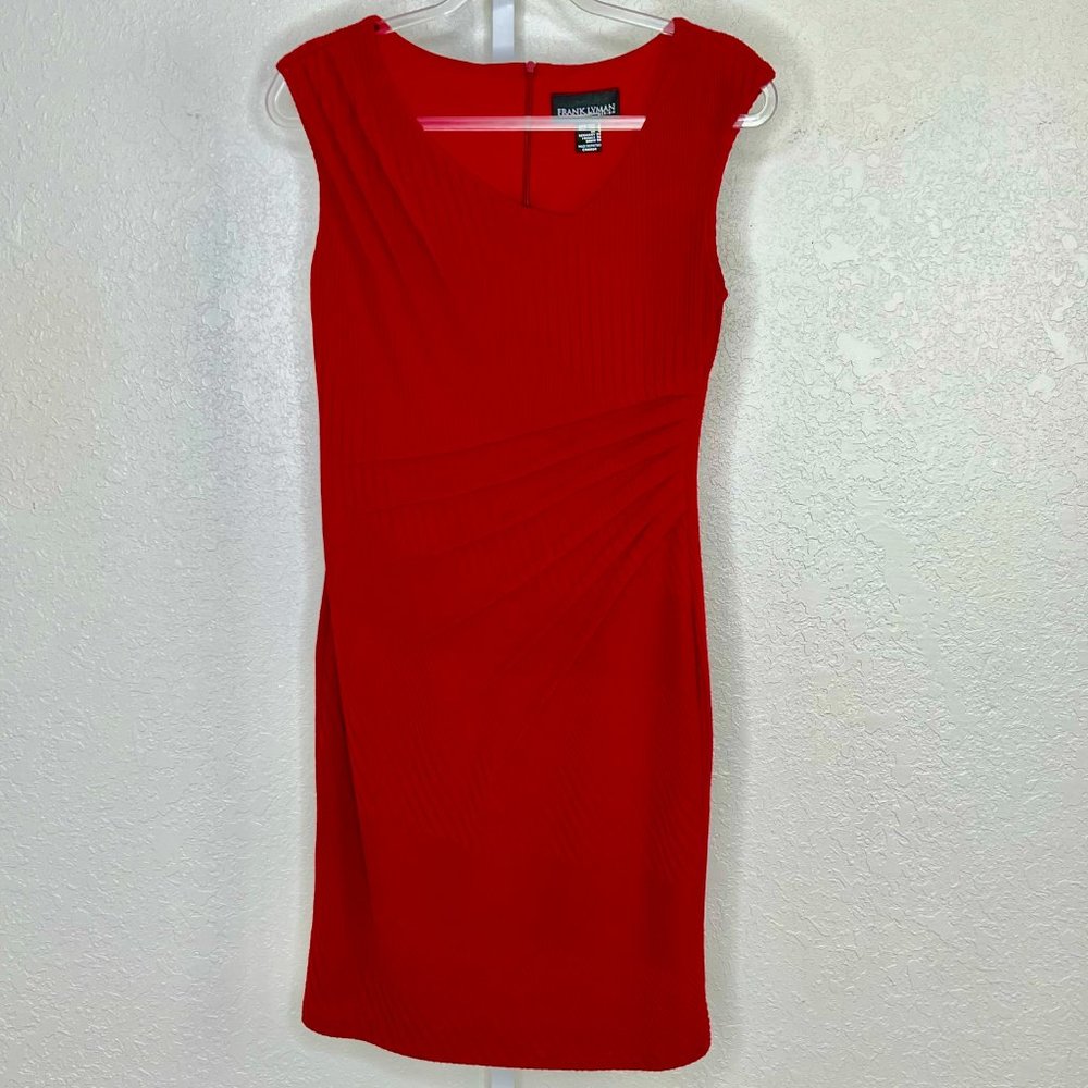Frank Lyman Design Cherry Knit Gathered Waist Midi Tank Dress Shapely Small - Picture 1 of 14